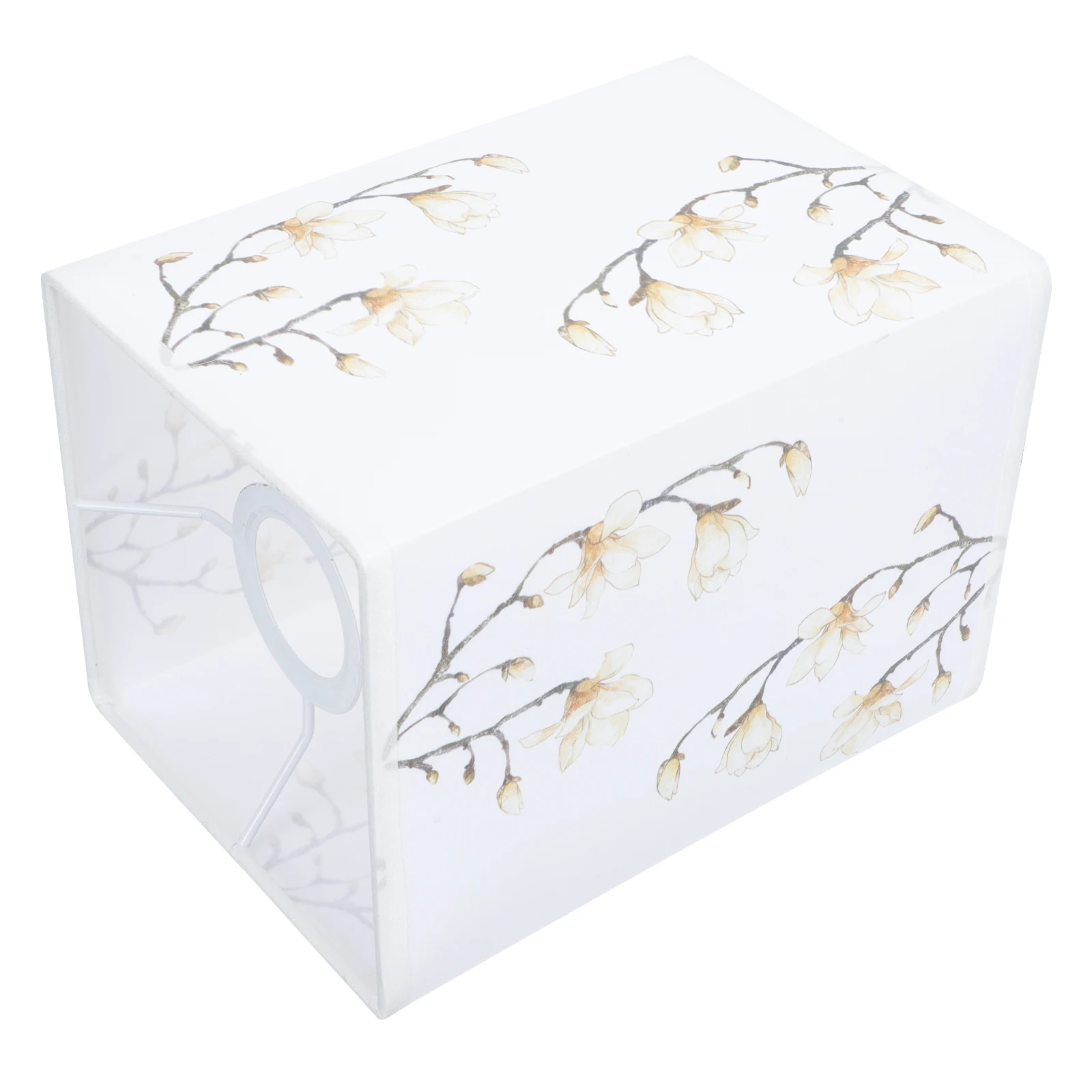

Magnolia Lampshade Retro Cloth Printed Home Decor Small Square White Bedside Asian Lantern Shade Vintage Lighting Accessories