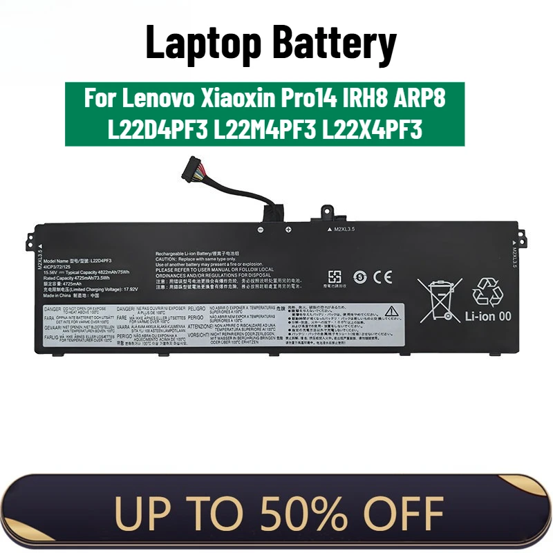 

Laptop Battery for Lenovo Xiaoxin Pro14 IRH8 ARP8 L22D4PF3 L22M4PF3 L22X4PF3