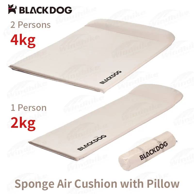 Naturehike Black Dog Thickened Sponge Air Mattress 5cm Portable Hiking Travel Air Sleeping Mat Automatic Inflation With Pillow