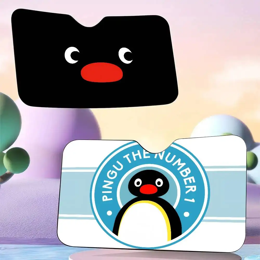 

Cute Pingu Penguin Anime Car Sunshade Windshield Car Accessories Auto Vehicle Protector Window Sun Visor Screen Cover Decor