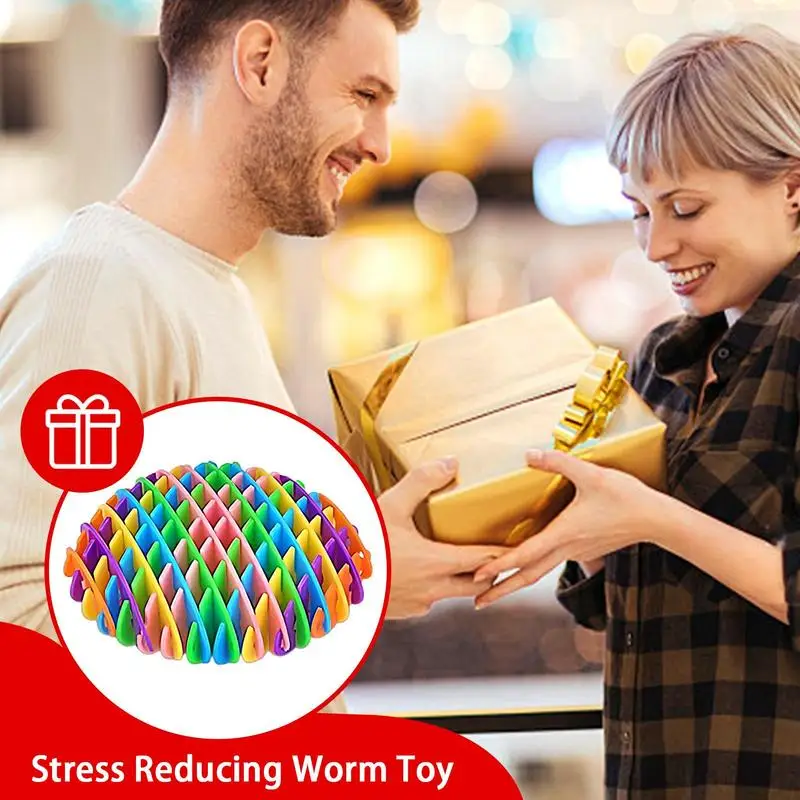 Sensory Fidget Worm 3D Printing Luminous Worm Fingertip Sensory Toy Finger Dexterity Exercise Relaxation Toy For Adults For