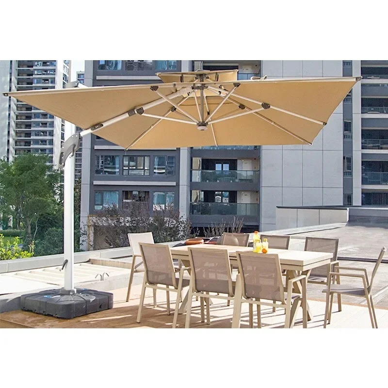Outdoor Umbrella Garden Parasol Roman Umbrella Solar Light Strip Villa Terrace Outdoor Balcony Sun Umbrella