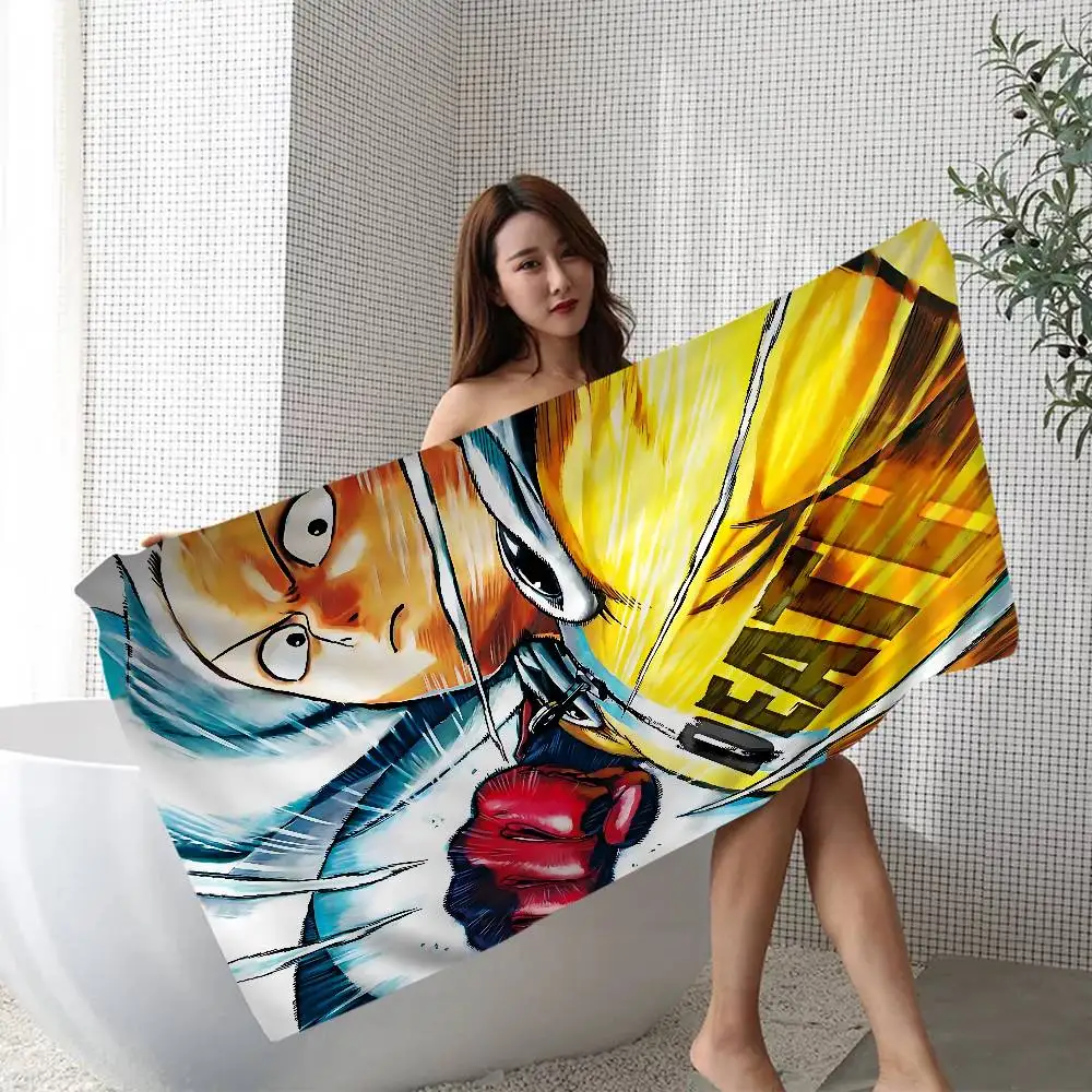 O-One P-Punch M-Man Anime Cartoon Big Microfiber Beach Towels Quick Dry Towel Sand Beach Towels Pool Towel For Travel Swim Pool