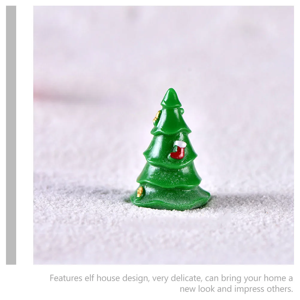 

7Pcs Miniature Christmas House Decor Resin Craft Xmas Village Adornments Lighted Festival Table Decoration Christmas House Decor