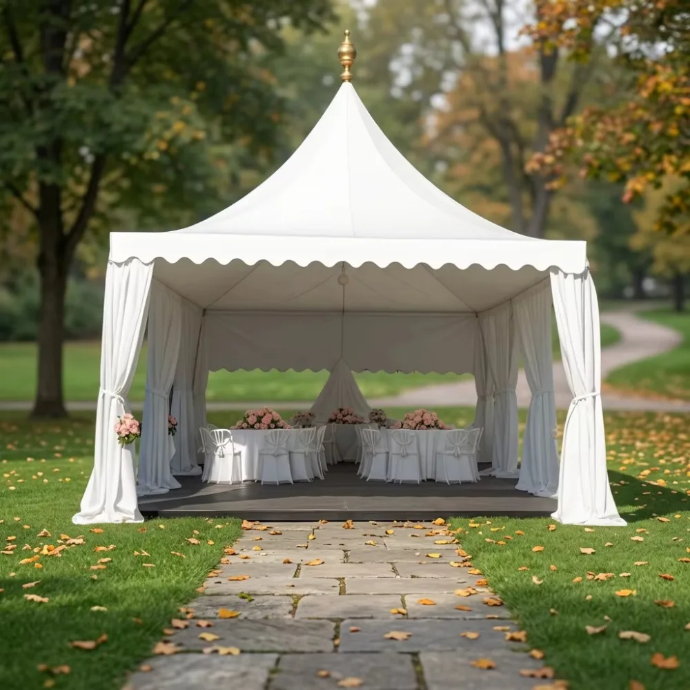Custom Size Outdoor Pagoda Tent, Aluminum Frame Event Exhibition Tent with Snow Stakes for Commercial Activities