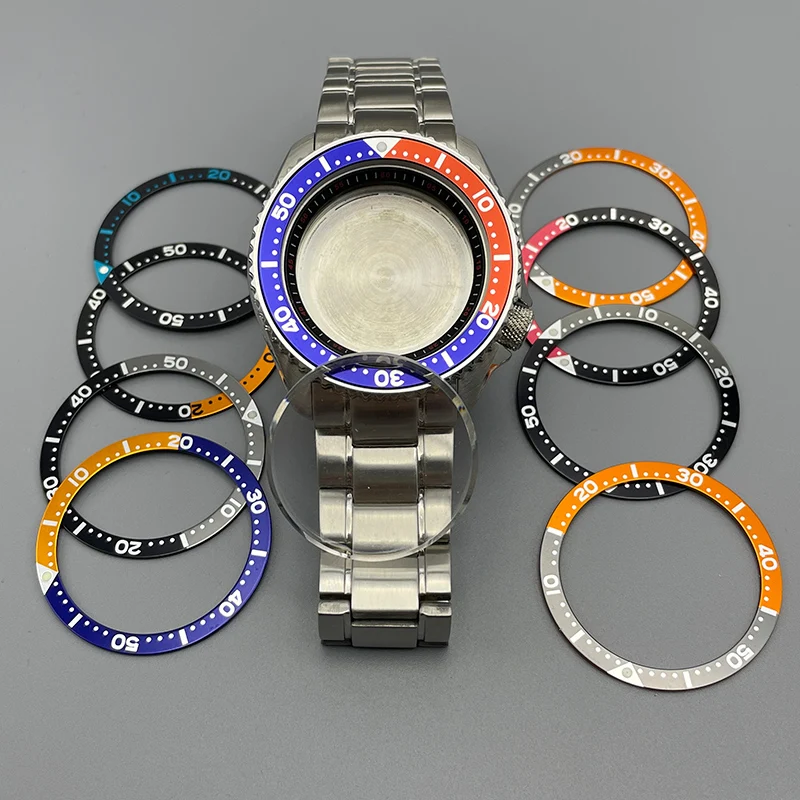 42mm Silver SKX007 Watch Case Sapphire Crystal Glass Fit NH35 NH36 NH38 4R 7S Movement Transparent Back Cover Case Modified Part