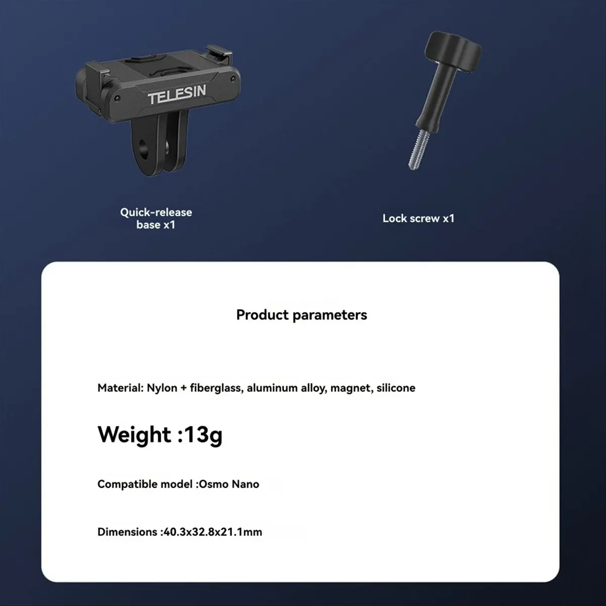 Aksesori Kamera Aksi Adaptor Dua Cakar Magnetik untuk Adaptor Aksesori Kamera Nano Port Universal