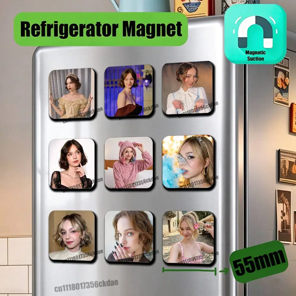 For Emma Myers Refrigerator Magnets Metal Icebox Cabinet Custom Fridge Magnetic Decoration Card Cover