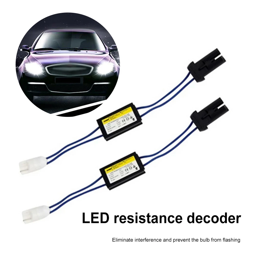 2 buah kabel Decoder T10 Canbus Universal 12V LED, tahan beban peringatan Decoder menghilangkan kesalahan cahaya Plug and Play