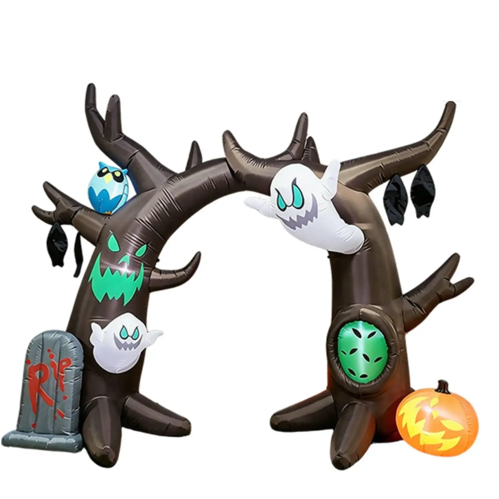 Inflatable Archway with LED Lights Spooky Inflatable Tree Archwith LED Lights for Trick-Orvisitors, Lawn, Pathway, Spooky
