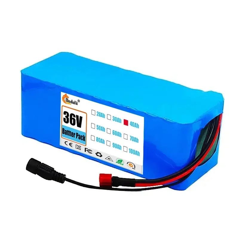 36V 10S3P 40Ah 500W High-Power Lithium Battery Pack, 42V 18650 40000mAh for Electric Bicycles & Scooters, Includes BMS + Charger