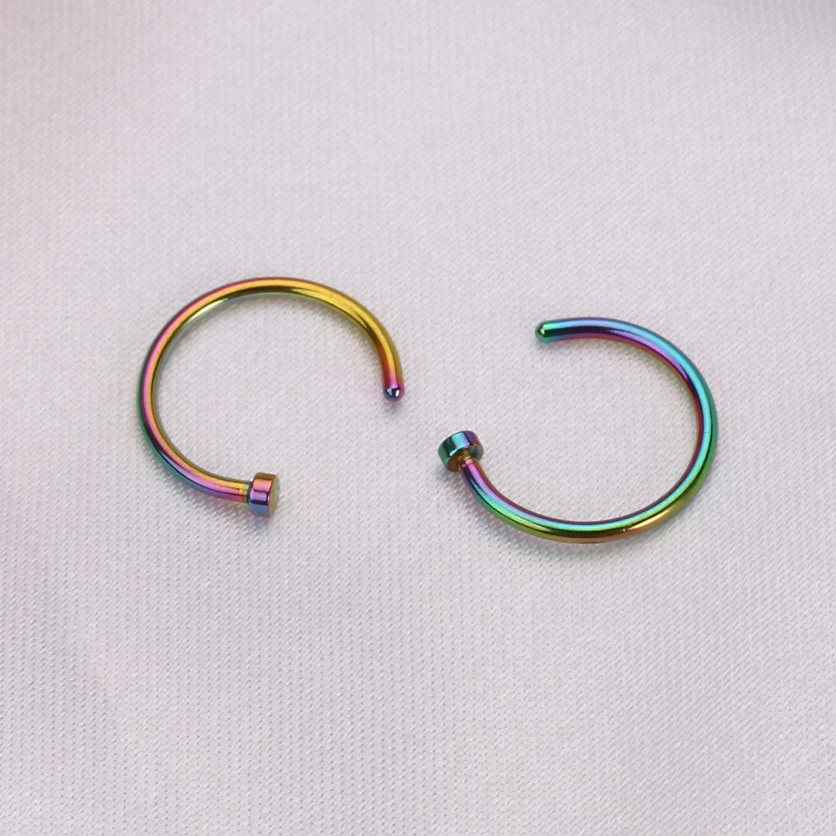 

2 Pcs Surgical Titanium Steel Nose Hoop 8mm C-Shaped Easy to Wear Comfortable High Polish Unisex Body Piercing Jewelry