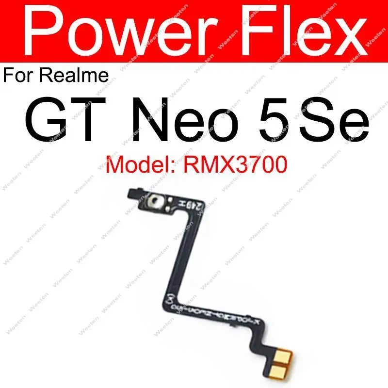 For Realme GT 2 3 5 GT Neo 3 3T 5 5Se Power Volume Flex Cable On OFF Power Volume Buttons Flex Ribbon