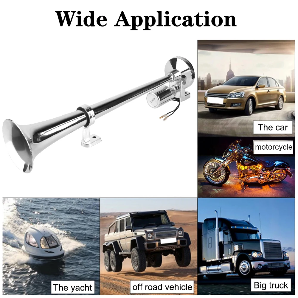24V 12V Boat Air Horn Single Tube Super Loud Speaker 10000dB Motorcycle Modify Amplifier Car Trumpets Motorboat Loudspeaker DIY