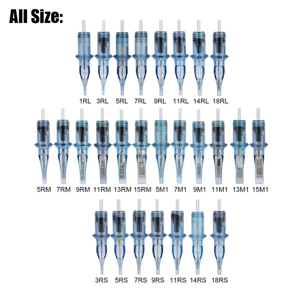 10 PC Disposable ฆ่าเชื้อเข็มสัก 3RS/5RS/7RS/9RS/11RS/14RS/18RS แต่งหน้าถาวรเข็มเข็มสําหรับสักโรตารีปากกา