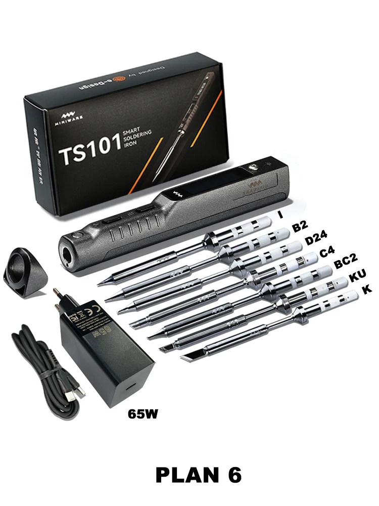 Miniware Ts101 Soldeerbout Elektrische 65W Temperatuur Geprogrammeerd Lcd Nieuwe Verbeterde Ts100 Met Soldeertip Set