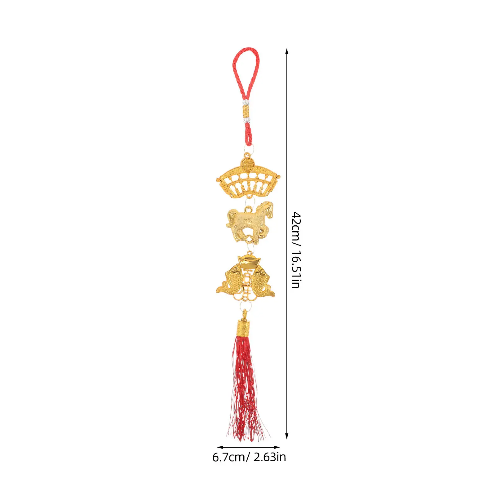 8Pcs Horse Year Chinese New Year Hanging Pendants Luck Decorations Feng Shui Tassel Charms Lucky Fu Ornaments for Home Trees view 2