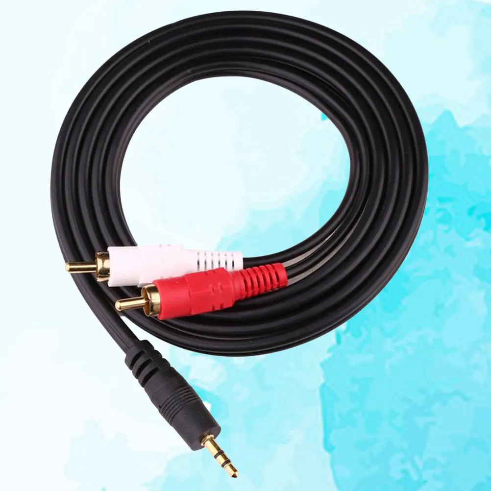 3.5mm to 2-Male Audio Cable Solid Copper PVC Stereo Adapter for TV Audio Systems High Durability Cable 3.5 to