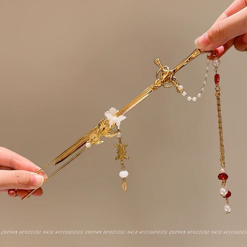 Ancient Chinese Style Sword Hairpin Detachable Blade Hanfu Hair Accessory for Women Ethereal Minimalist Hair Stick Jewelry Gift