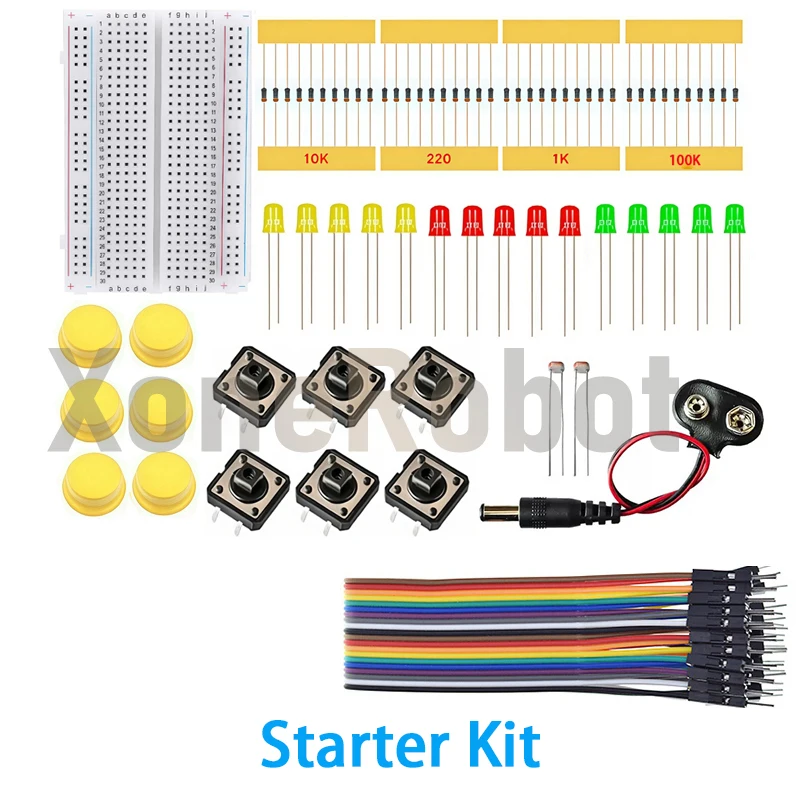 スターターキット UNO R3 ミニブレッドボード LED ジャンパーワイヤーボタン Arduino 用 Diy キット学校教育ラボ