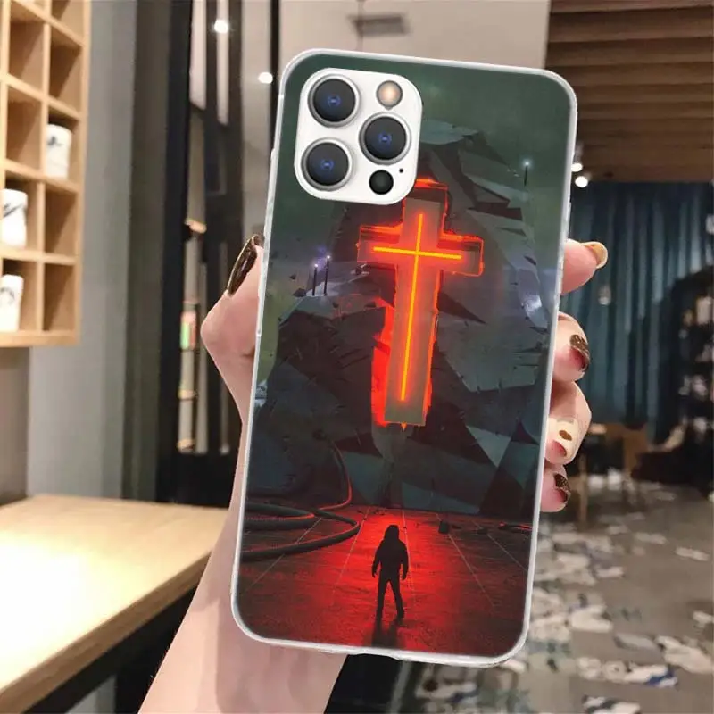 God Jesus Pray Cross Soft Phone Case For iPhone 16 15 14 13 12 11 Pro Max X XR XS 7 Plus 8 + SE 2020 Pattern Customized Cover 15