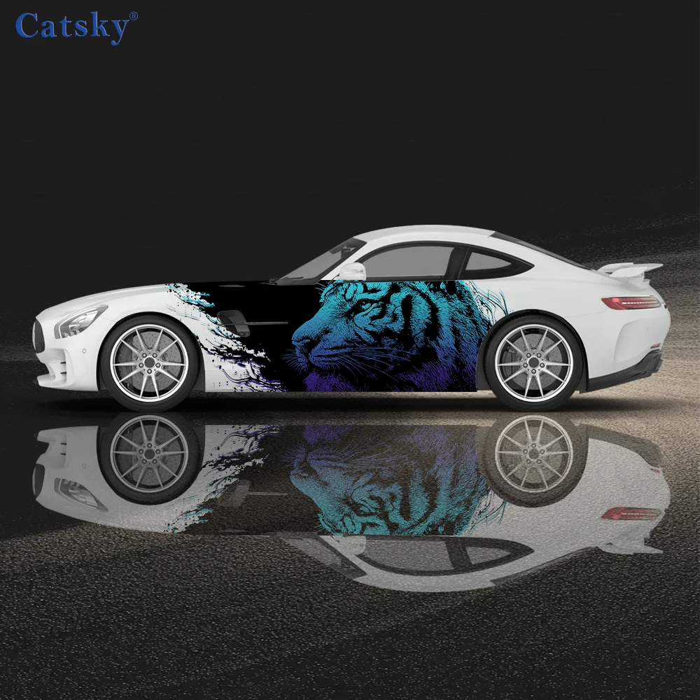 

Colorful Tiger Pattern Stickers for Car Body and Door Side Decorations Suitable for All General Motors Cars car vinyl wraps