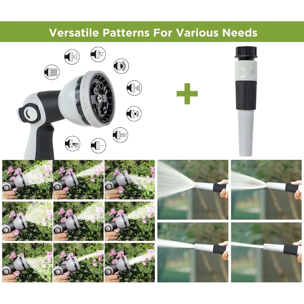 Gulungan Selang Taman Retraktil 5/8 x 90 kaki, Gulungan Selang Air yang Dipasang di Dinding dengan Sistem Penggulung Otomatis, Selang Luar Ruangan