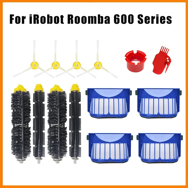 For iRobot Roomba 675 650 690 600 Series Spare Parts Vacuum Cleaner Main Side Brush Parts HEPA FILTER Replacement Part Kit