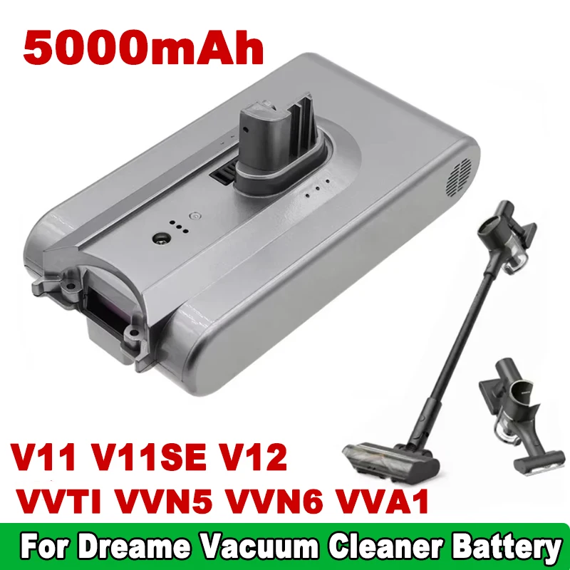 2024 Original Handheld Vacuum Cleaner Battery Pack Replacement for Dreame 25.2V 5000mAh V11 V11SE V12 VVT1 VVN5 VVN6 VVA1 V12Pro