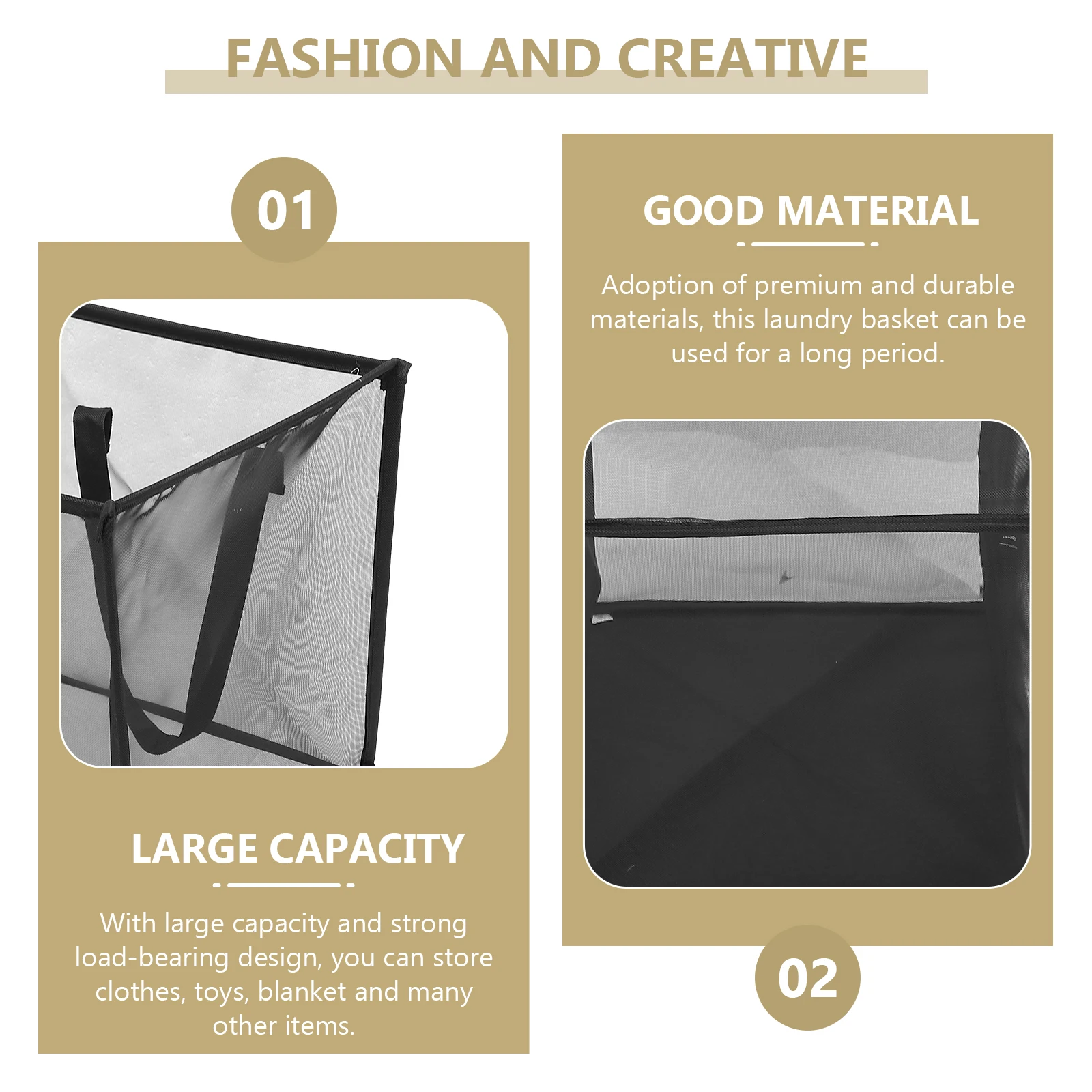 

Collapsible Laundry Hamper Foldable Clothes Storage Basket Heavy Duty Large Capacity Pp Polyester Breathable Smooth Surface