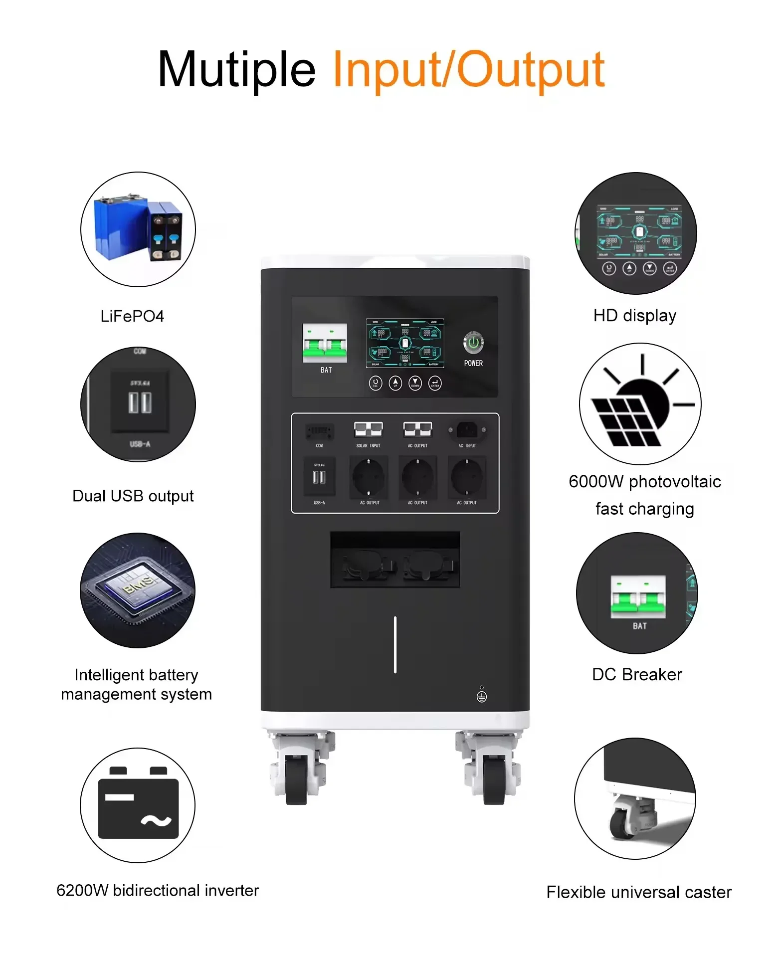 6-kWh-Energiespeichersystem – Lithium-Eisenphosphat-Zellen-Akku für Privathaushalte, 235 Ah, 25,6 V, 110 V, 220 V, Kraftwerk
