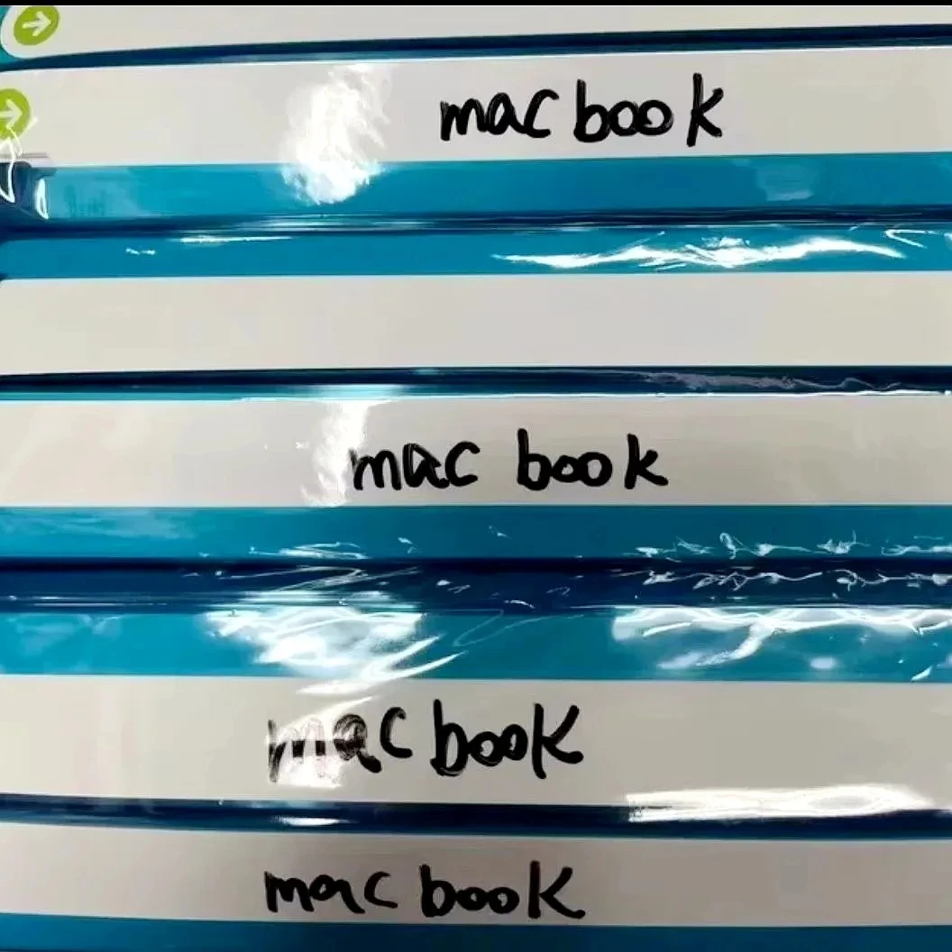 10 قطعة صندوق ختم التسمية ملصق افتتاح فيلم لماك بوكس برو ميني الهواء 13 14 15 16 بوصة صندوق التعبئة والتغليف التسمية ختم ملصقات