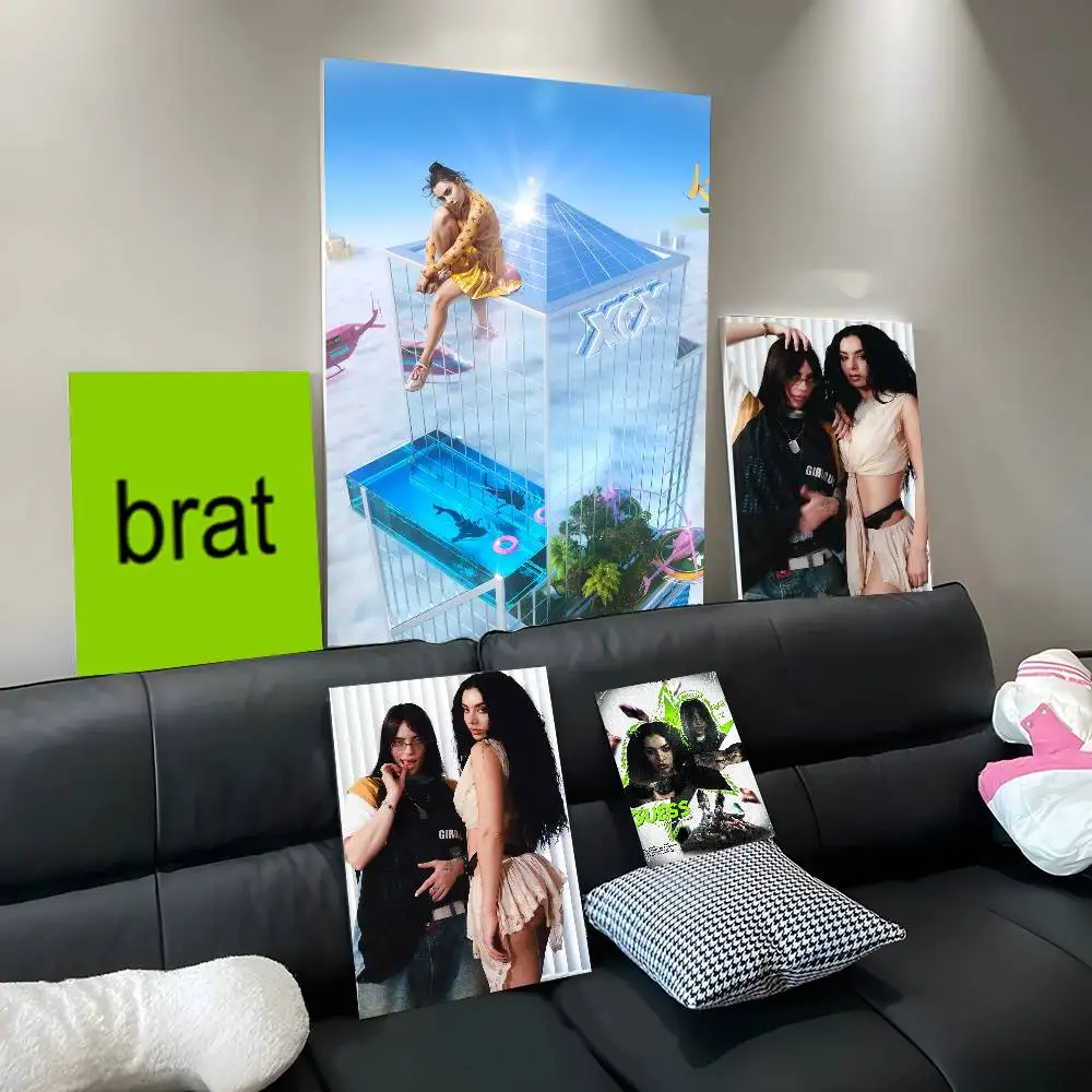 Singer C-Charli XCX Brat Poster Print A5 A4 A3 A2 Wall Art Decor For Room Office Gift For Fans