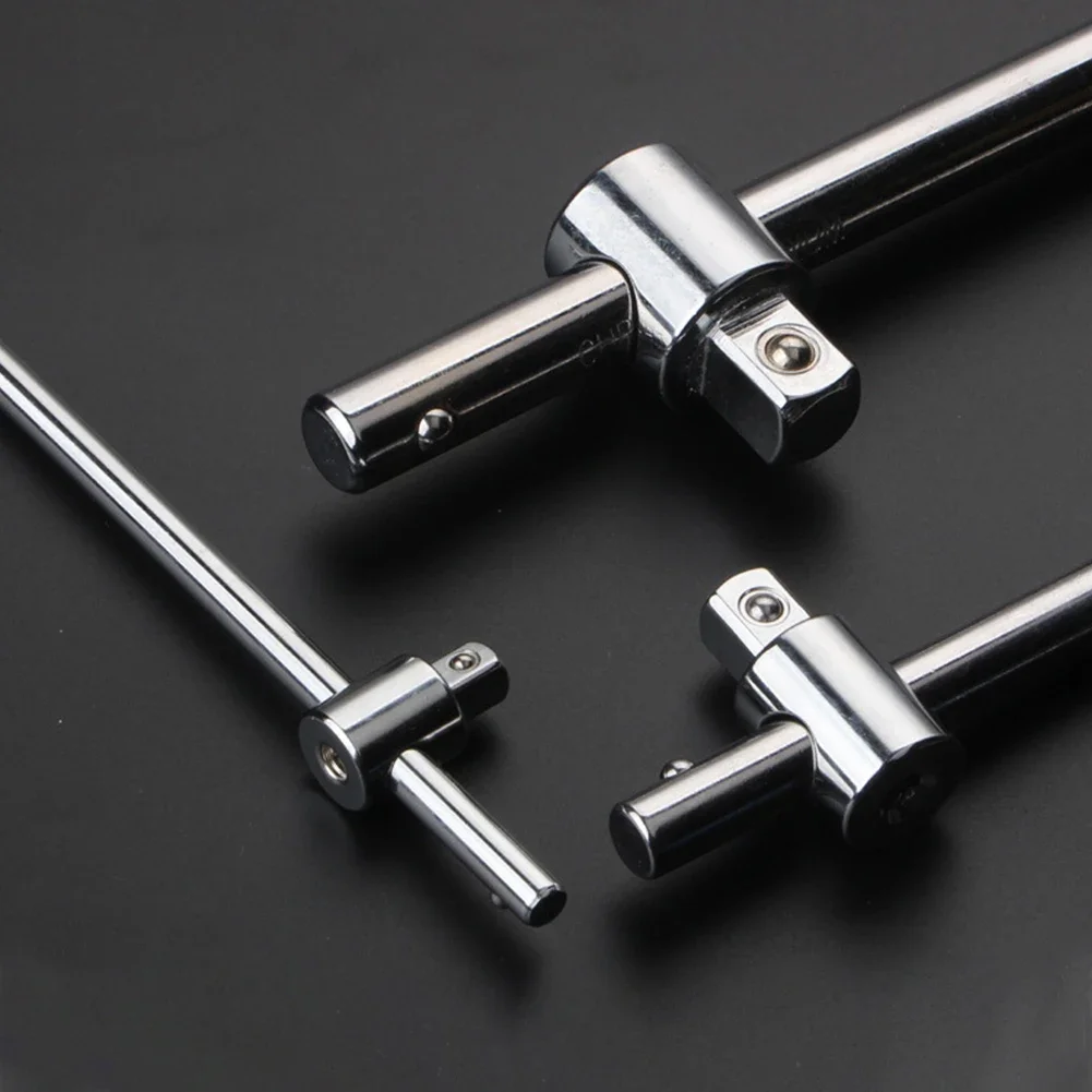 Repair Tool Sliding Rod 1/4 3/8 1/2 1pc Chrome Vanadium Steel Extension Sliding T Bar Socket Adapter Sliding Rod