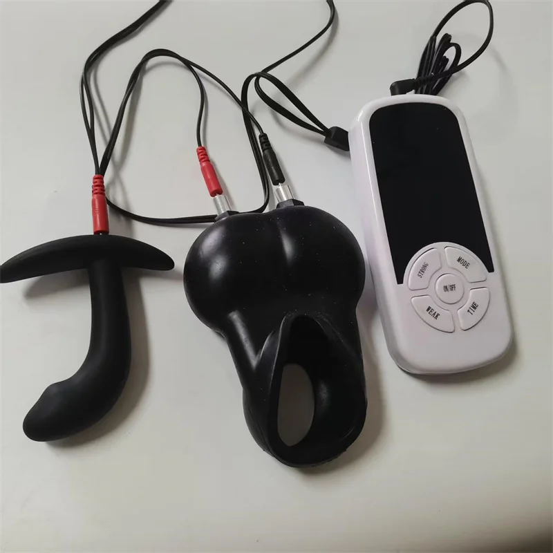 Horse Eye Stick Urethral Sounding Dilator Electric Shock Silicone Penis Rings Cock Cage Anal Plug Sex Toys for Men Masturbation view 6