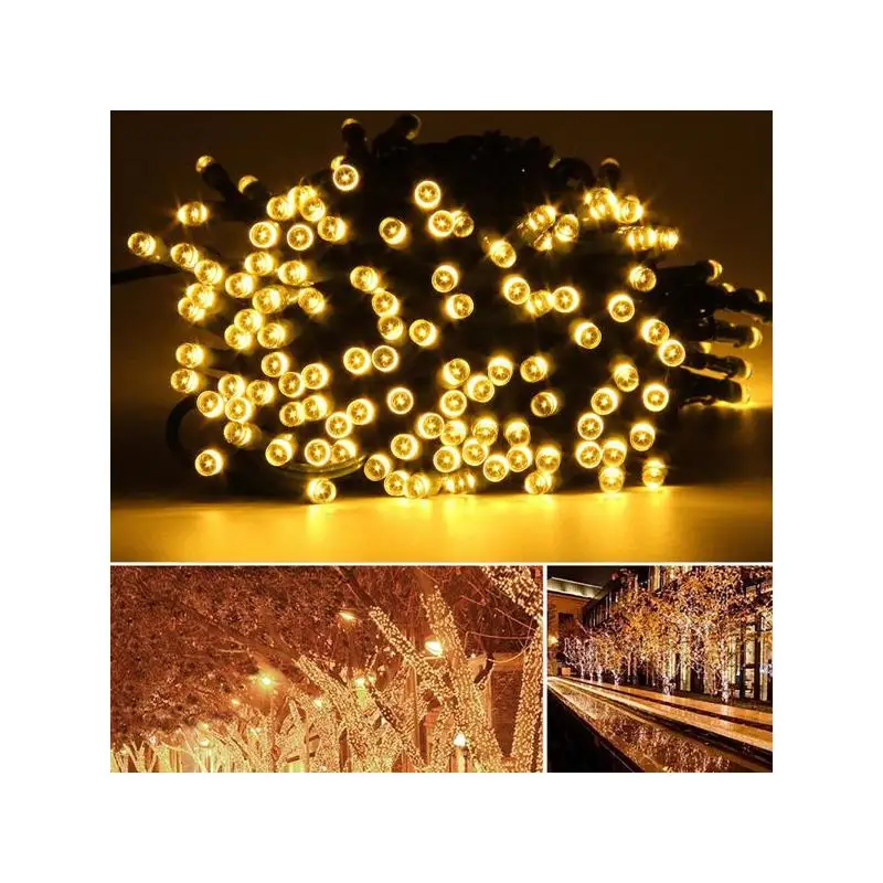 أضواء سلسلة خرافية مقاومة للماء بطول 164 قدم لتزيين الحديقة الخارجية