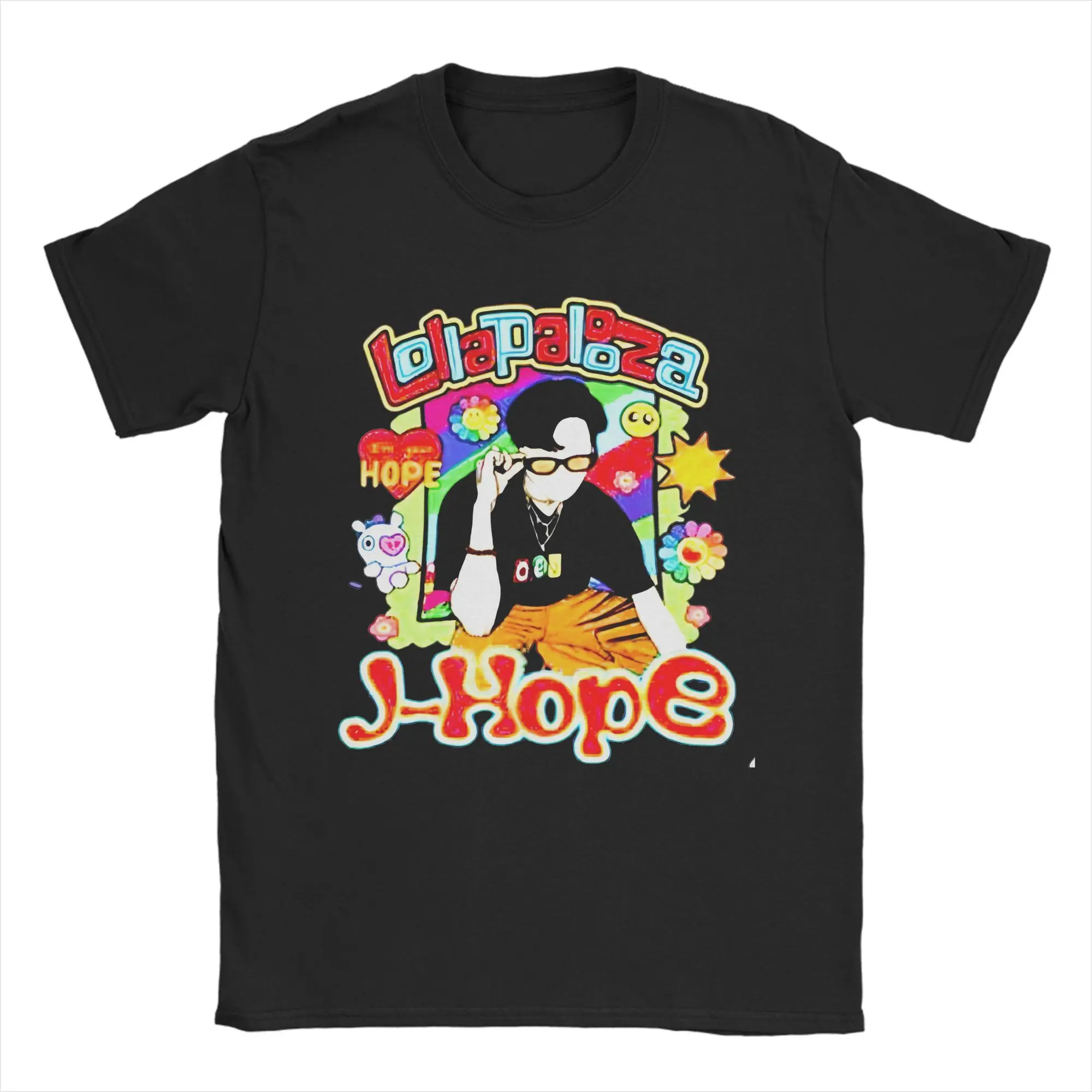 New Arrival J-Hope Lollapalooza T Shirt for Men Women Funny 100% Cotton T-shirts Short Sleeve Clothing