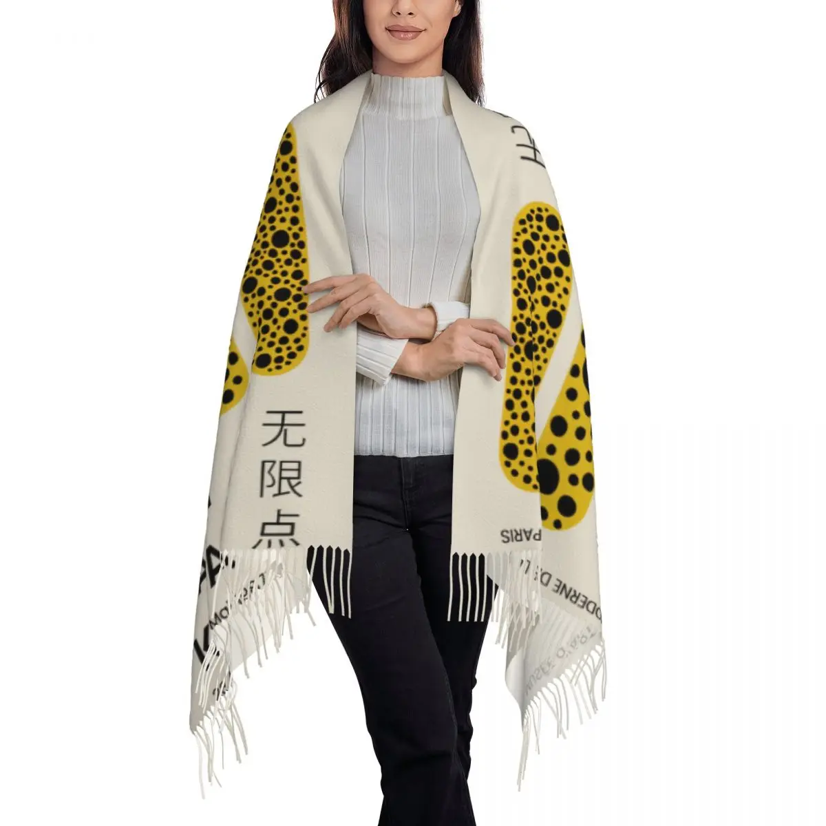 Personalized Print Yayoi Kusama Abstract Art Scarf Women Men Winter Fall Warm Scarves Shawl Wrap