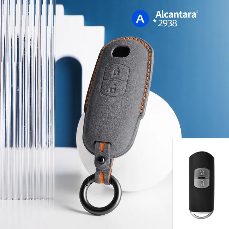 from Italy suede For Mazda 3 5 6 Summit Axela Atenza M3 M6 CX5 CX7 CX9 CX-5 CX-7 CX-9 MX-5 Miata RX-8 X-5 2/3Botton Car Key Case