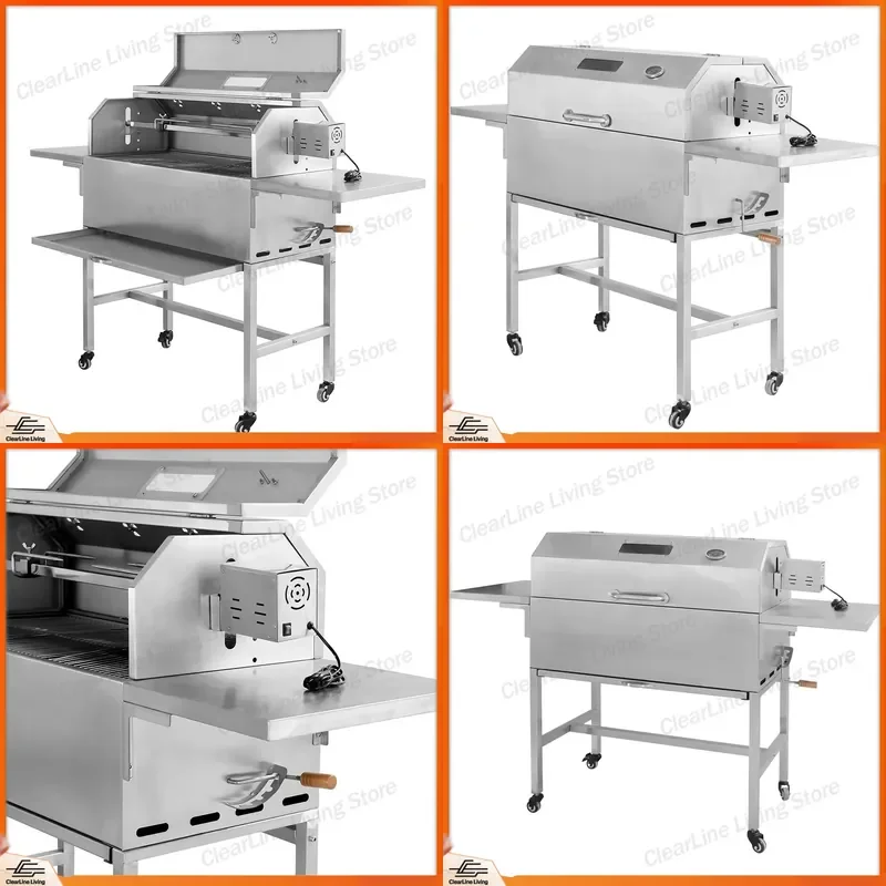 for Stainless Steel Whole Sheep Grill Automatic Rotisserie Lamb Chop Roaster Outdoor Commercial Smokeless BBQ Oven Direct