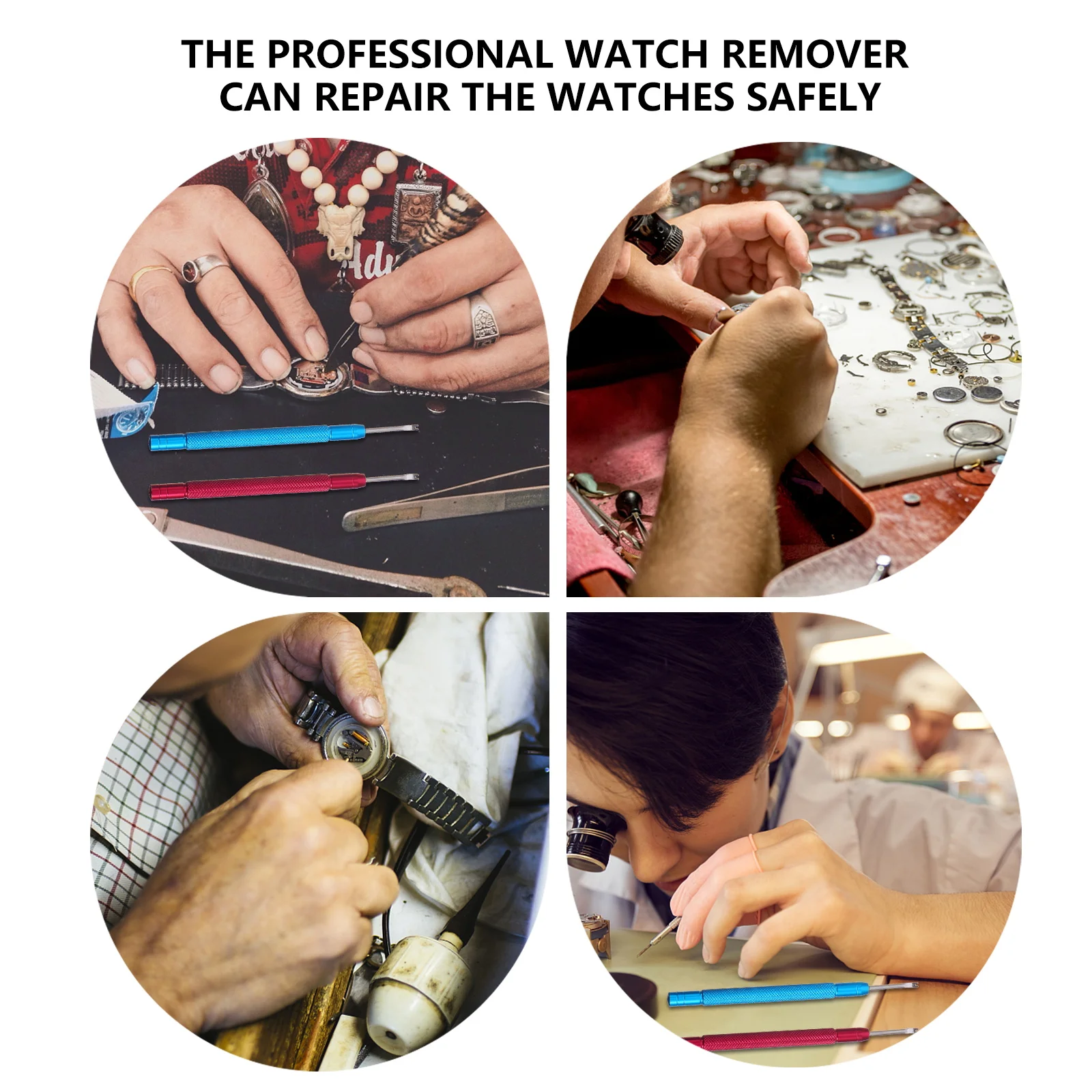 

3 pcs Needle Lifting Tool Watch Dismantling Repairing Tools Aluminum Alloy Spring Puller Lifter Holsters Manual Pusher