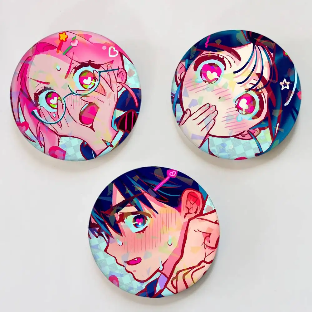 Alien Stage Mizi Sua Ivan Till Hyuna Luka Cartoon Round Badge Lapel Pins for Backpacks Briefcase Laser Brooch Clothes Gifts