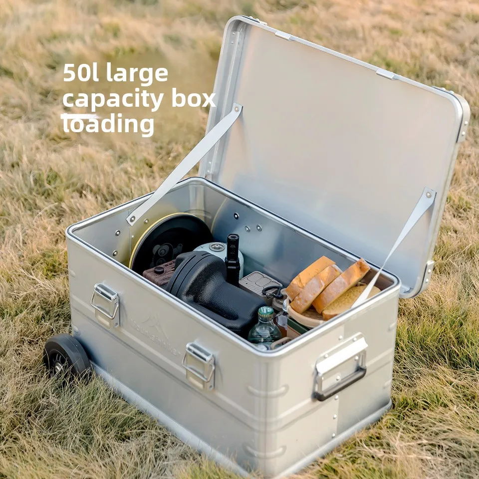 MOUNTAINHIKER Aluminum Pulley Box Portable Multifunctional Large Capacity Outdoor Car Camping Storage Box