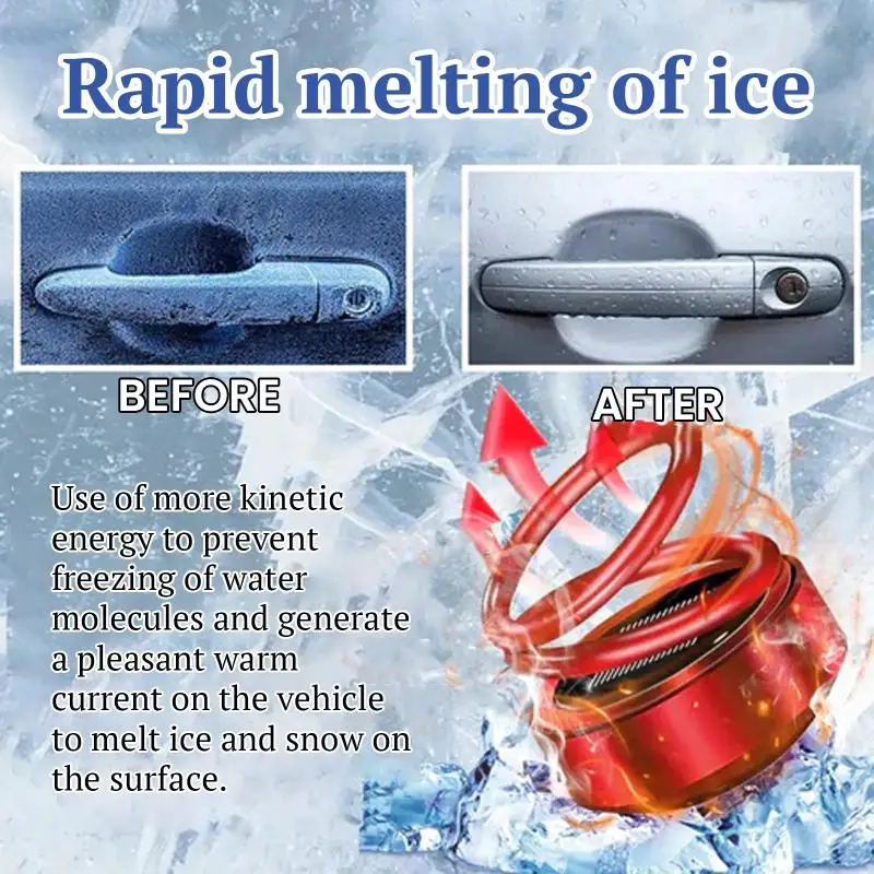 Solar Powered Dual Ring Mini Portable Heater, Car Home Windshield Snow Ice Defroster Winter Remover - view 6
