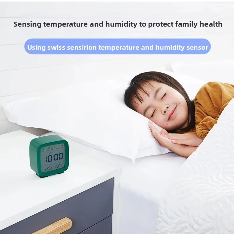 Qingping Smart Bluetooth Alarm Clock Temp Humidity Display Digital Desktop Clock Compatible with Mijia for Home Bedroom