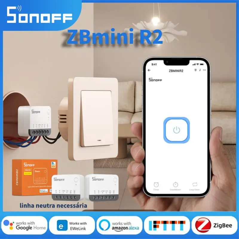 SONOFF ZBMINIR2 Mini Zigbee Smart Switch Neutral Wire Required 2-way Control Switch Router Via Alexa Echo Home Assistant Mqtt