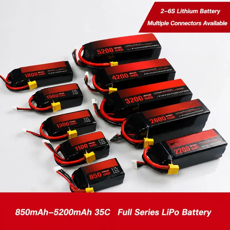 for BT LIPO Beite Battery 850mAh-5200mAh 2S-6S 35C 65C Model Aircraft Battery Full Series