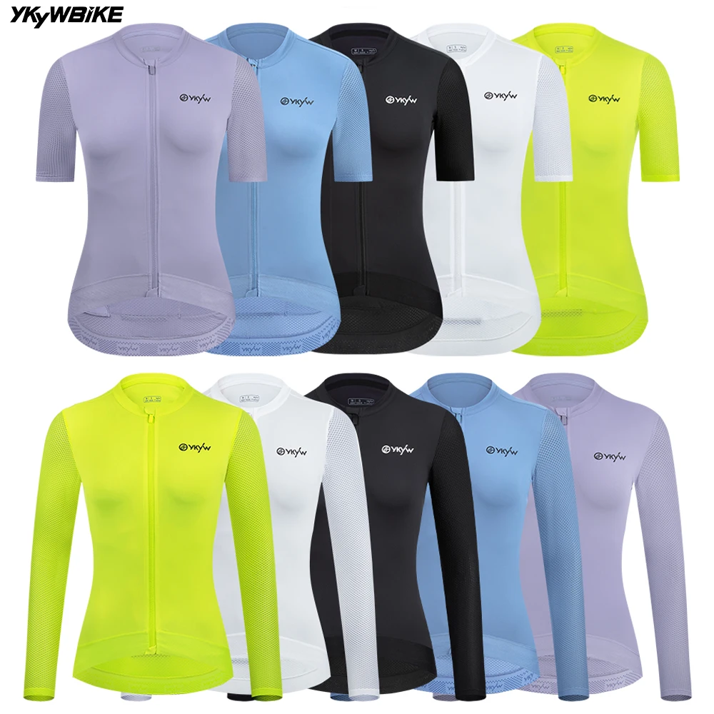 

YKYWBIKE Woman's Cycling Jersey Core Bicycle Jersey Pro Team Summer Spring SPF 50+ Female Road Bike Shirt MTB Cycling Clothing