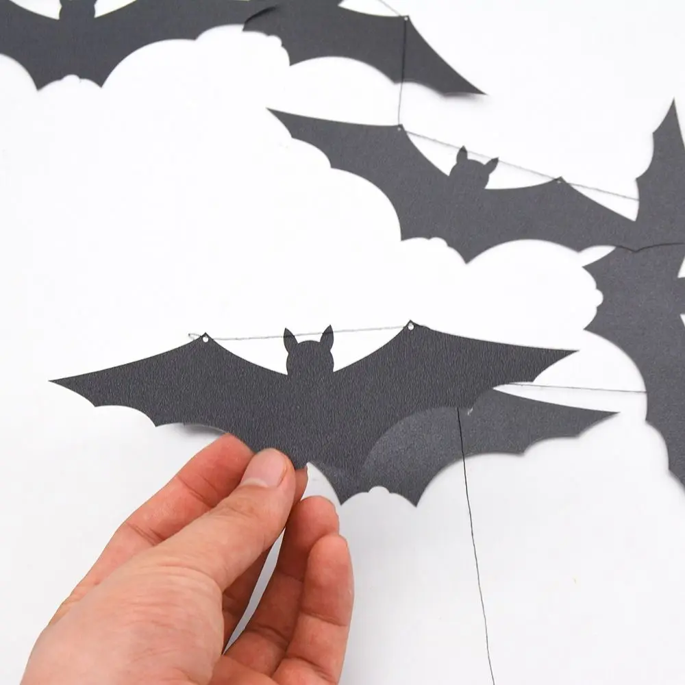 Bandiere sospese 3M Banner di zucca nera Zucca di carta Hallween Ghirlanda sospesa Pipistrello ragno Halloween