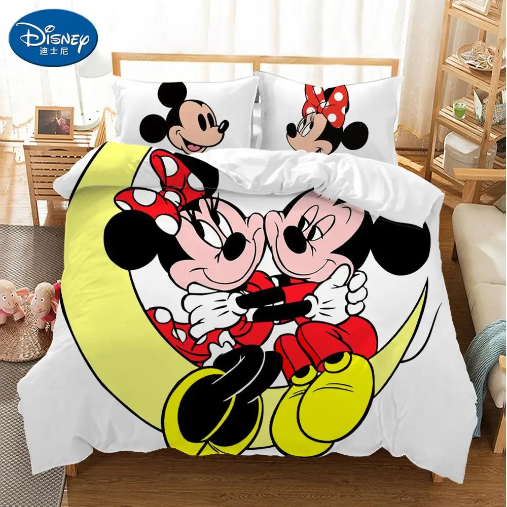 

Disney Children 3D bedding set Duvet Covers Pillowcases bedding sets Children cartoon Mickey Minnie mouse Soft Cute bed set gift